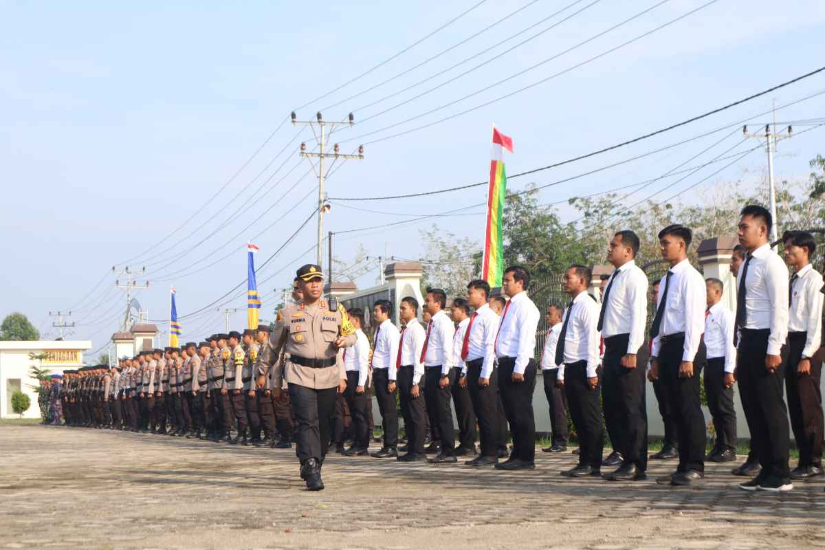 Polres Meranti Laksanakan Apel Gelar Pasukan untuk Pengamanan PSU di Tanjung Peranap