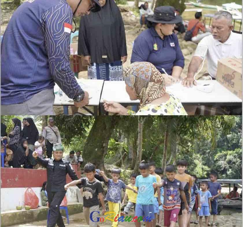 Perjuangan Susur Sungai, Anggota Polisi Bawa Layanan Kesehatan Gratis untuk Warga Ludai