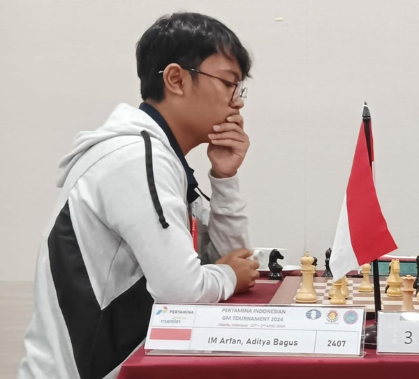 Aditya Tahan Remis Temur di Pertamina Indonesia Grand Master Tournament 2024