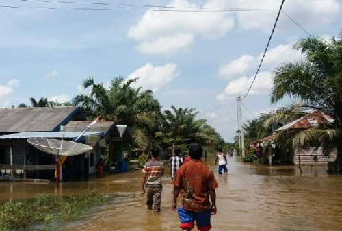 Banjir di Inhu Surut, Ratusan Pengungsi Bisa Kembali ke Rumah