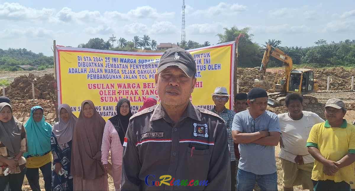 Akses Warga Terputus Akibat Tol, Puluhan Warga Muara Fajar Timur Demo di Ruas Tol Pekanbaru - Rengat