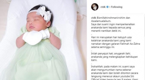 Siti Nurhaliza Akhirnya Perlihatkan Foto Bayinya ke Publik