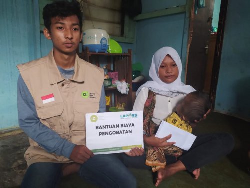 Inisiatif Zakat Indonesia Riau Bantu Alvian Penderita Hidrosefalus