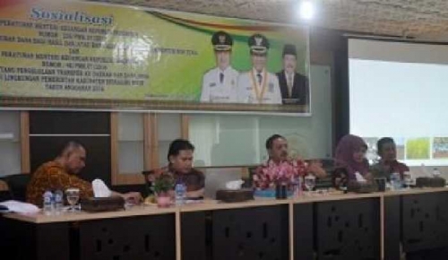 Sekdakab Inhil Buka Sosialisasi Permenkeu Nomor 235/PMK.07/2015 dan Permen keu Nomor 48/PMK.07/2016
