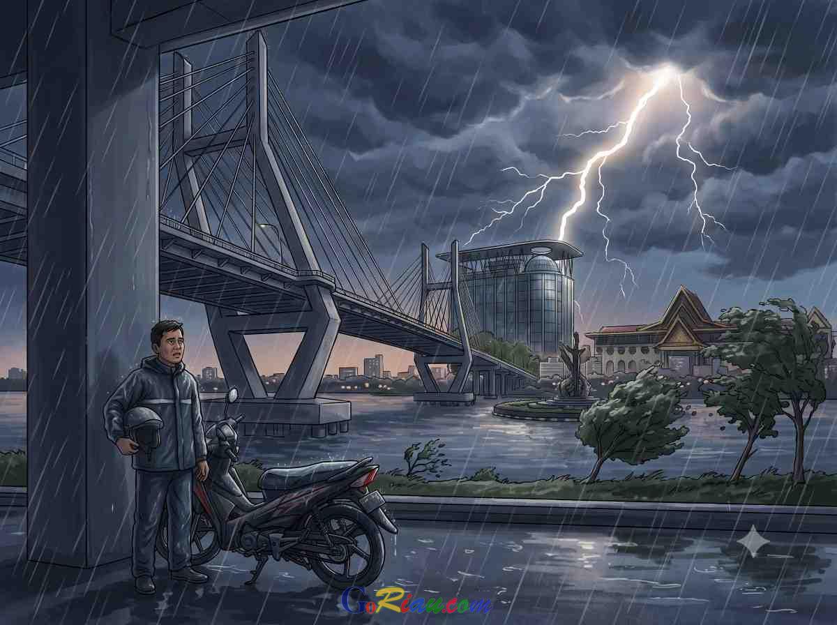 Waspada Potensi Hujan Lebat Disertai Petir di Riau Hari Ini