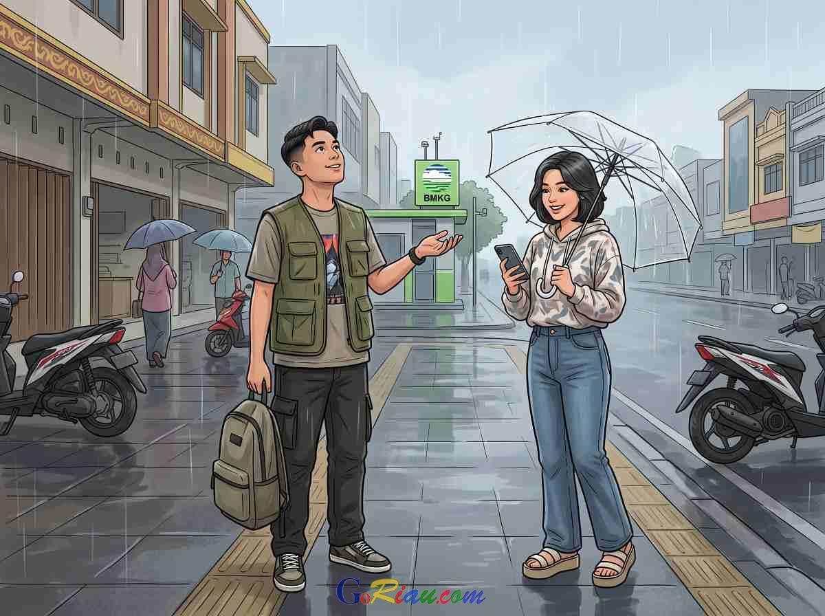 Peringatan Dini Cuaca Riau, Hujan Lebat Berpotensi Landa Pekanbaru dan Pelalawan