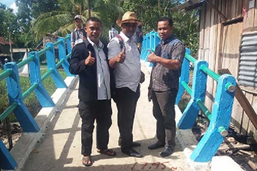 Setelah 18 Tahun, Akhirnya Masyarakat Simpang Jaya Inhil Miliki Jembatan Beton
