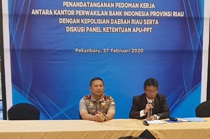 Bank Indonesia dan Polda Riau Tandatangani Nota Kesepahaman Pedoman Kerja