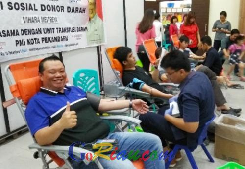 Targetkan 150 Kantong, Pusdiklat Bumi Suci Maitreya Pekanbaru Gelar Donor Darah dan Bazar Waisak