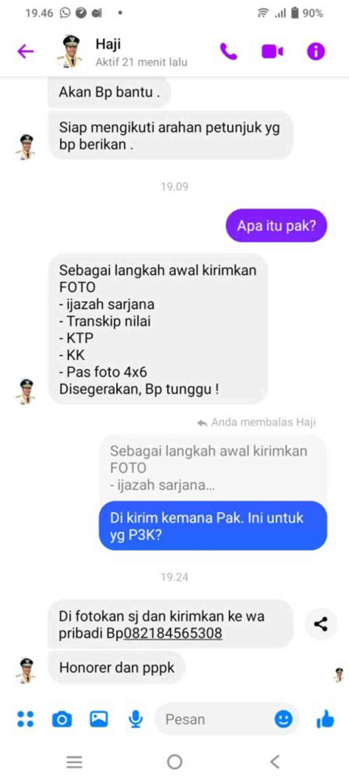 Peringatan: Akun Facebook Palsu Haji Syamsuar Manfaatkan Nama Gubernur Riau untuk Penipuan Rekrutmen PPPK