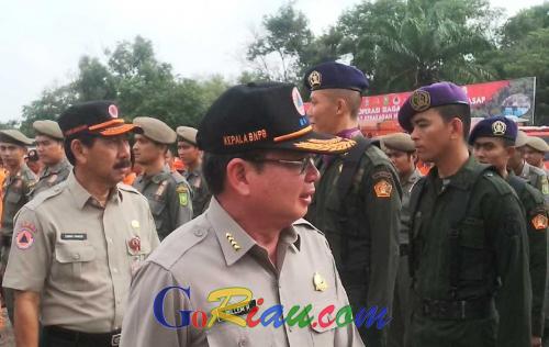 Pagi Ini, Pasukan Penanggulangan Bencana Padati Gedung Daerah Provinsi Riau