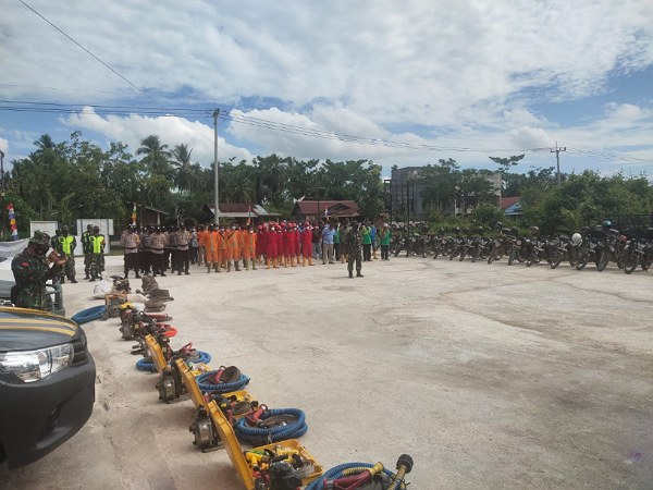 Apel Karhutla, Personil dan Peralatan di Bangko Sudah Siaga