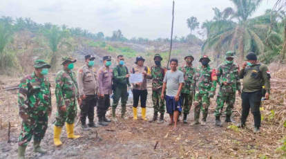 GoRiau Terduga Pembakar Lahan di Rohul Ditangkap, Polisi Amankan Barang Bukti