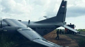 GoRiau Pesawat TNI AL Tabrak Landasan di Morotai, Diduga Ini Penyebabnya