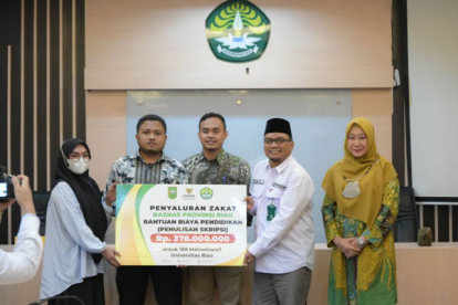 GoRiau 188 Mahasiswa Unri Terima Bantuan Biaya Skripsi dari Baznas