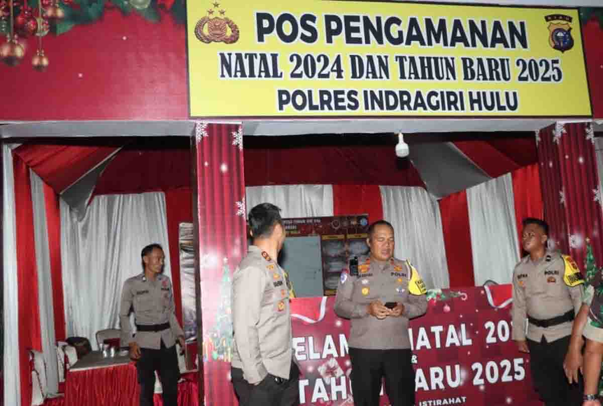 Kapolres Inhu Pantau Langsung Pos Pengamanan Operasi Lilin 2024 di Titik Strategis