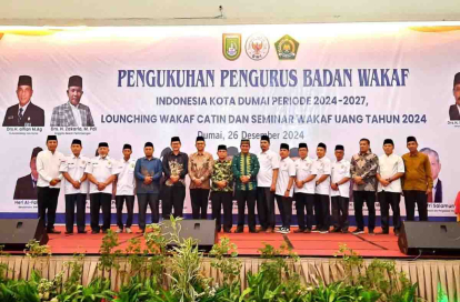 GoRiau Pengurus BWI Kota Dumai Periode 2024–2027 Resmi Dikukuhkan, Kakan Kemenag Dukung Pengelolaan Wakaf Optimal