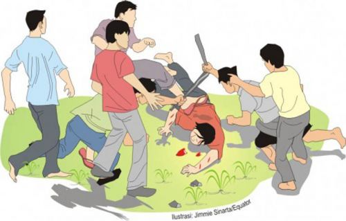 Perampok di Rohil Ini Hanya Bermodalkan Batu Bata, Gagal Mencuri Langsung Dihajar Massa