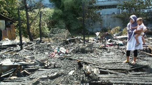 2 Motor Hilang dalam Rumah yang Terbakar di Jalan Sudirman Pekanbaru