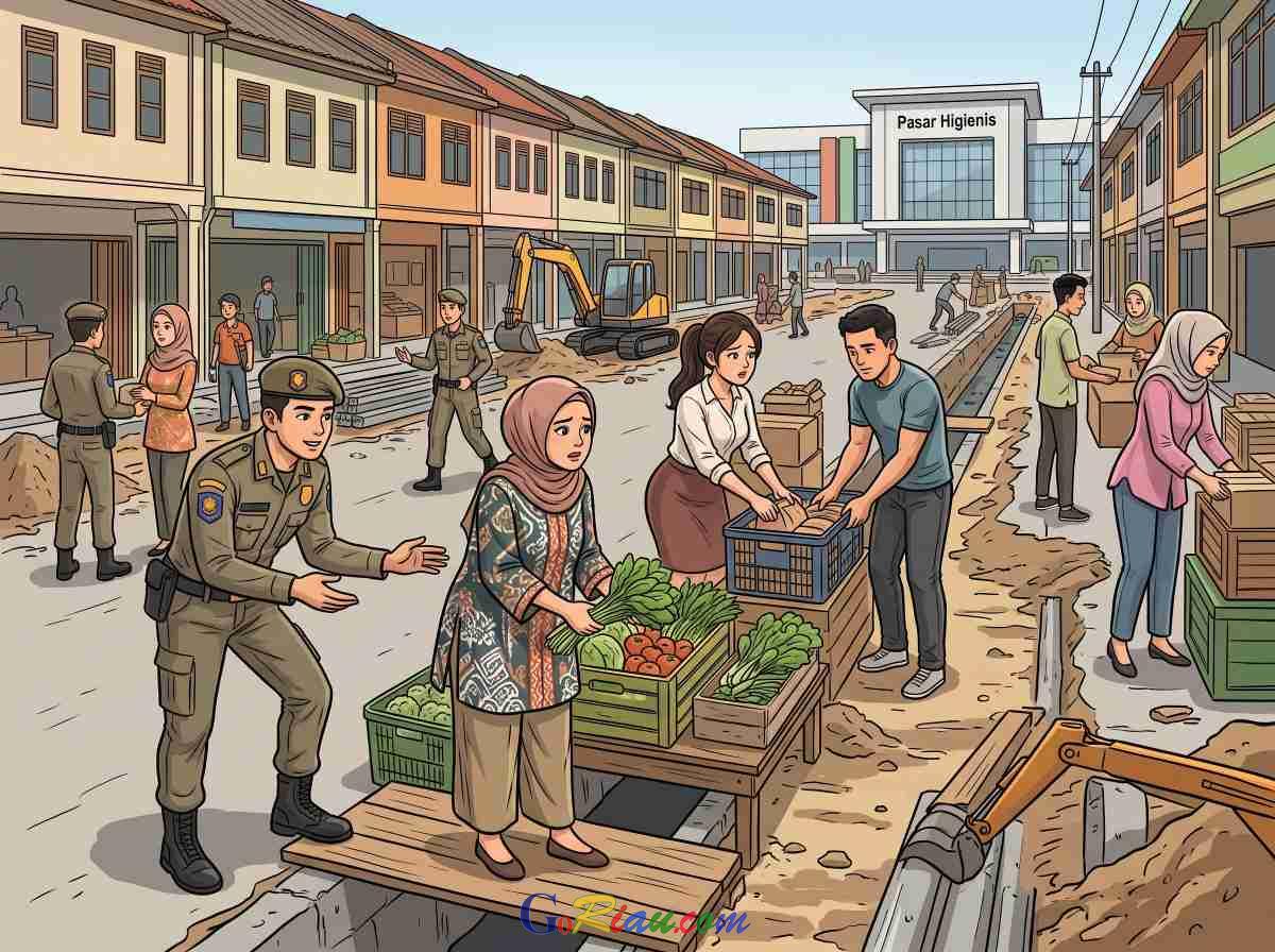 Proyek Drainase Jalan Teratai Dikebut, Pemkot Pekanbaru Relokasi 450 Pedagang ke Pasar Higienis