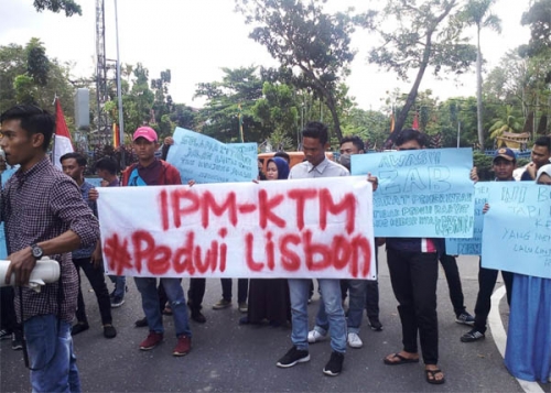 Tuntut Perbaikan Jalan Lintas Bono, IPM Kecamatan Teluk Meranti Datangi DPRD Riau