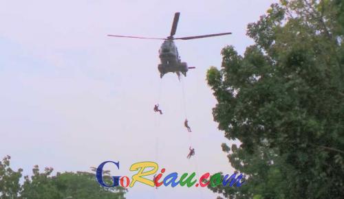 TNI AU Roesmin Nurjadin Pekanbaru bakal Turunkan Prajurit Khusus Buat Sergap Perambah Hutan dari Udara