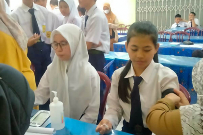 GoRiau Antisipasi Penyakit Menular, Pelajar SMPN 14 Pekanbaru Periksa Kesehatan
