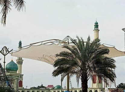 GoRiau Progres Payung Elektrik di Masjid Agung Annur Sudah 81 Persen