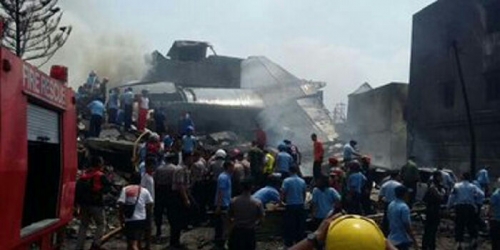 Terdengar Dentuman Keras dan Api Langsung Berkobar Saat Hercules Jatuh di Medan