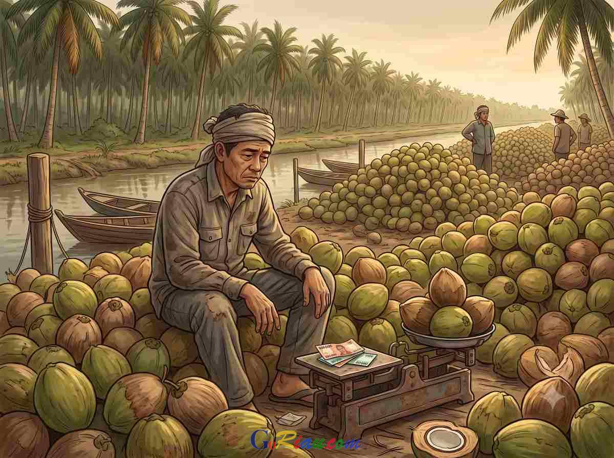 Harga Kelapa Inhil Anjlok, Pemprov Riau Desak Pusat Buat Regulasi