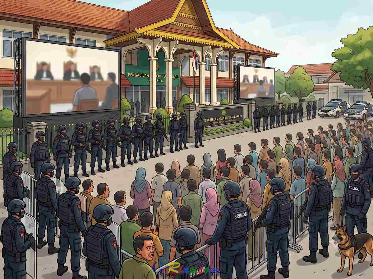 Jelang Putusan Gubernur Riau Nonaktif Abdul Wahid, PN Pekanbaru Perketat Pengamanan