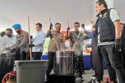 GoRiau Polda Riau Musnahkan Narkoba Senilai Rp96,5 Miliar