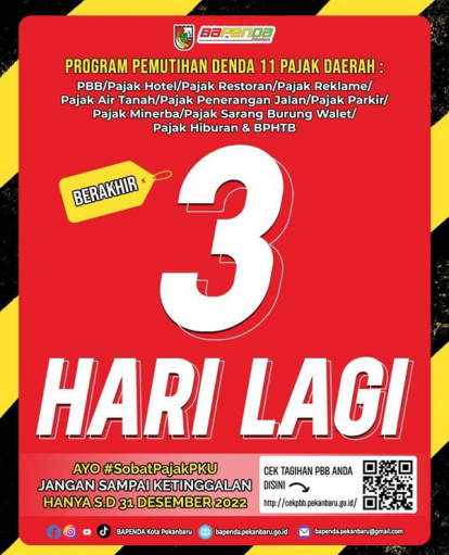 GoRiau Program Pemutihan Denda Pajak Tersisa 3 Hari, Bapenda Pekanbaru Buka Gerai Layanan di Central Plaza