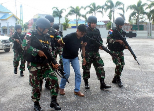 Lanal Dumai Gelar Latihan Pengamanan Pemilu di Wilayah Armada I