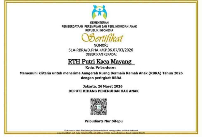 GoRiau RTH Kaca Mayang Sabet Predikat Tertinggi RBRA 2025, Langkah Besar Pekanbaru Menuju Kota Layak Anak
