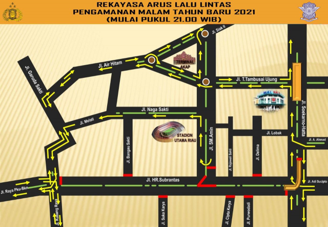 Malam Ini, Sejumlah Ruas Jalan di Pekanbaru akan Disekat